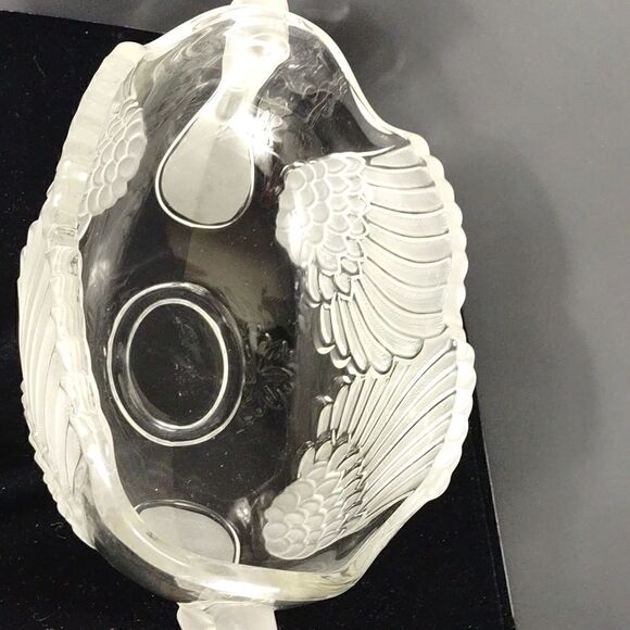 Vintage 1980s Mikasa Walther Crystal Swan Bowl - Picture 5 of 9